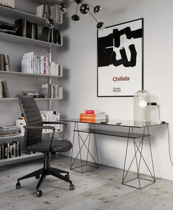 Sedia ufficio girevole Labora basso nero - KARE