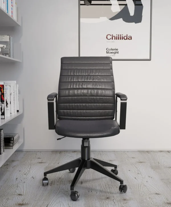 Sedia ufficio girevole Labora basso nero - KARE