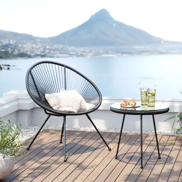 Set Acapulco 2pcs Outdoor nero - KARE