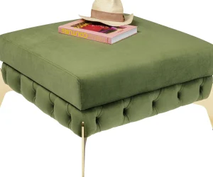 Sgabello Bellissima velluto verde 80 - KARE