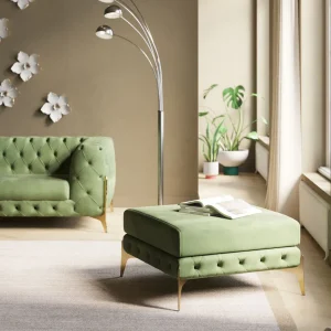 Sgabello Bellissima velluto verde 80 - KARE