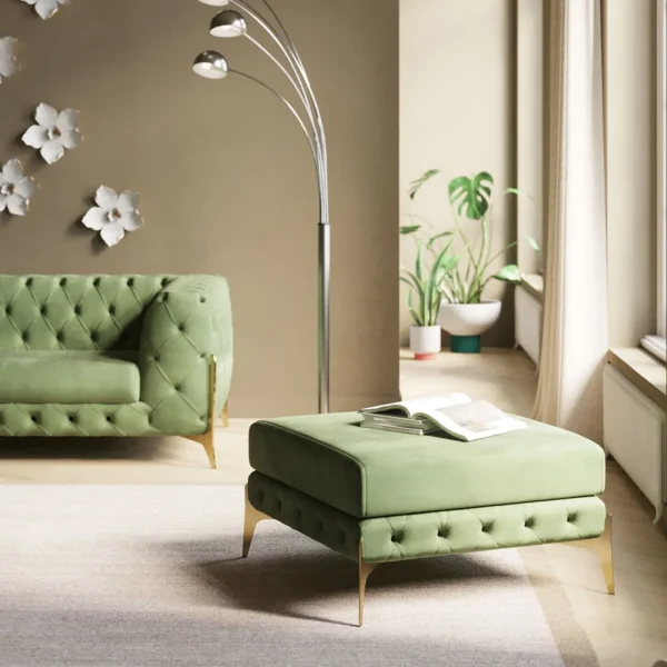 Sgabello Bellissima velluto verde 80 - KARE