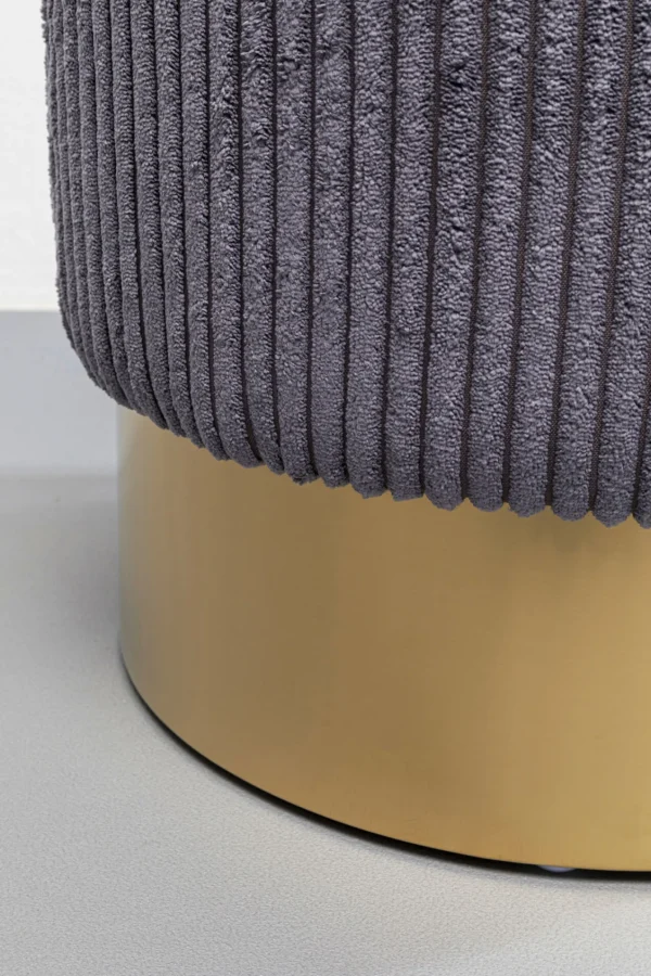 Sgabello Cherry grigio Cord ottone Ø35cm - KARE