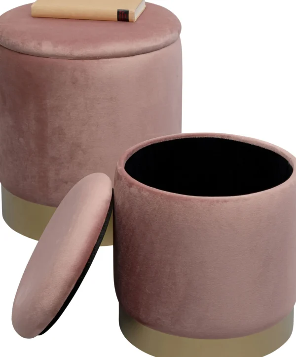 Sgabello Cherry Storage Rose ottone (2/Set) - KARE