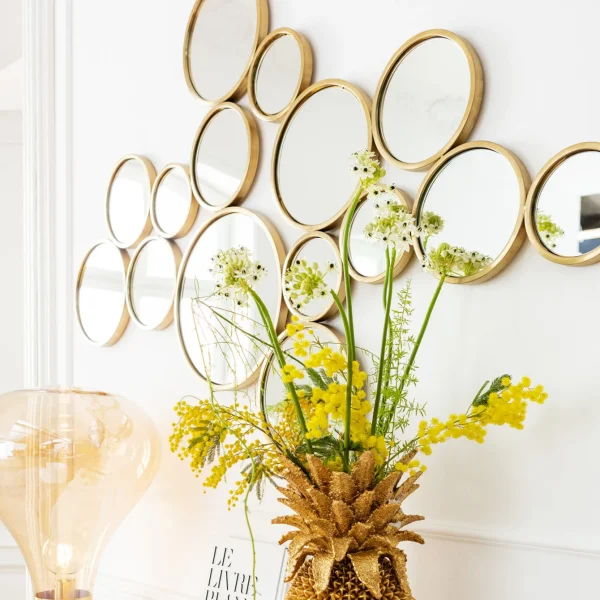 SPECCHIO BUBBLES OTTONE 138X93CM - KARE