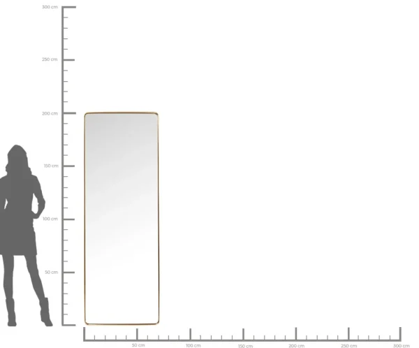Specchio Curve rettangolare ottone 70x200 cm - KARE