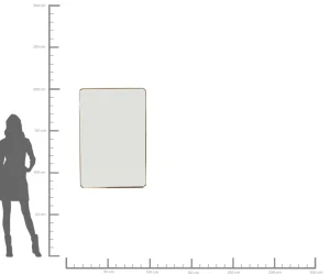 SPECCHIO CURVE RETTANGOLARE OTTONE 80X120CM - KARE