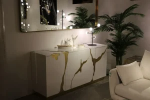 Specchio Curve rettangolare ottone 70x200 cm - KARE