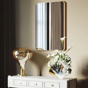 Specchio Jetset Quadrato Oro 94x64cm - KARE