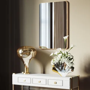 Specchio Jetset Quadrato Oro 94x64cm - KARE
