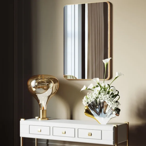 Specchio Jetset Quadrato Oro 94x64cm - KARE