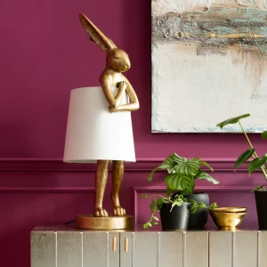 TABLE LAMP ANIMAL RABBIT GOLD/WHITE 88CM - KARE
