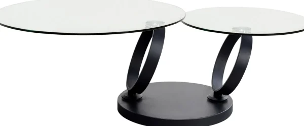 Tavolino Beverly Trasparente Nero 132x80cm - KARE