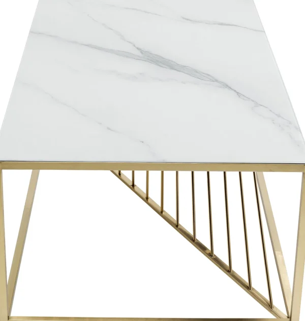 TAVOLINO DA CAFFÈ ART MARBLE VETRO 140X70CM - KARE
