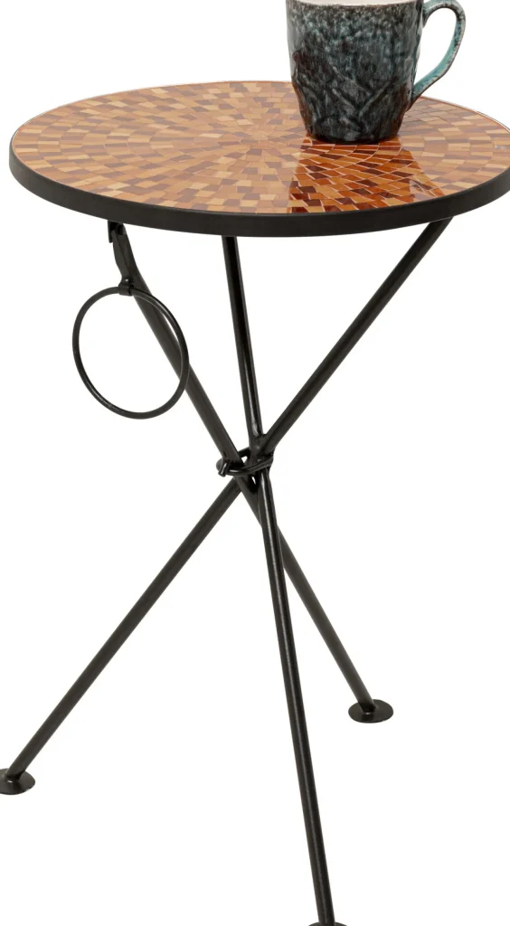 Tavolino da caffè Clack Mosaic arancione Ø35cm - KARE