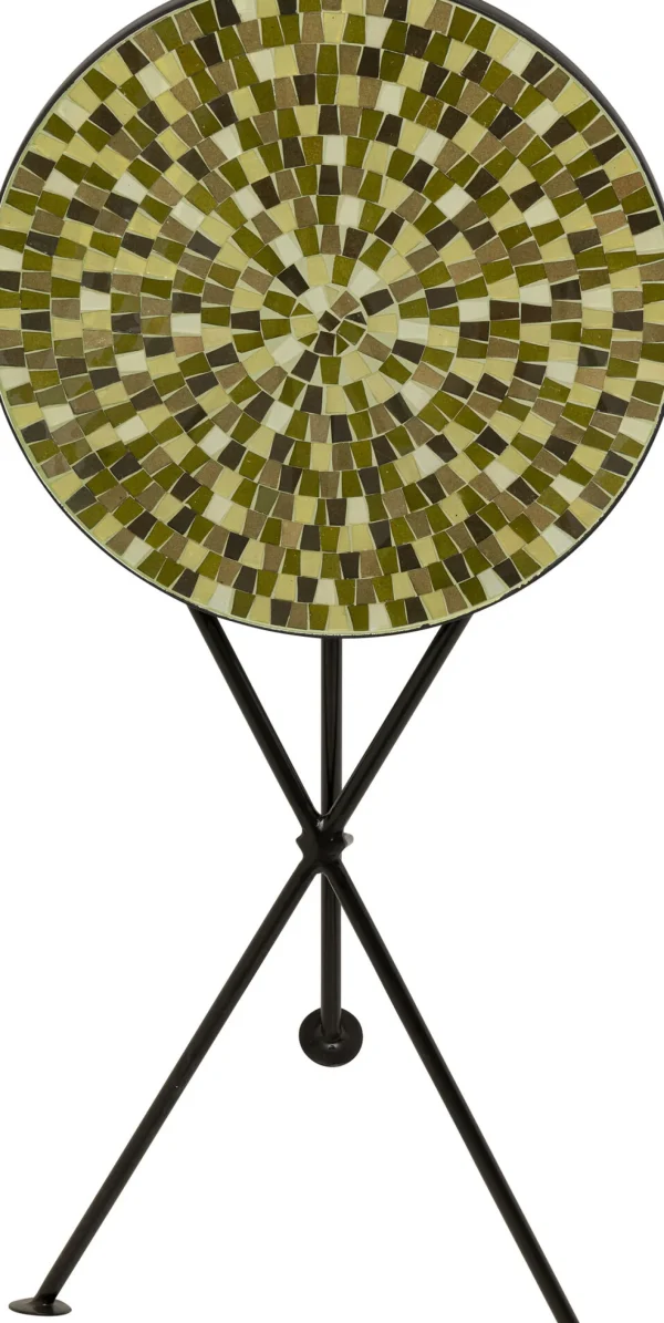 Tavolino da caffè Clack Mosaic verde oliva Ø35cm - KARE