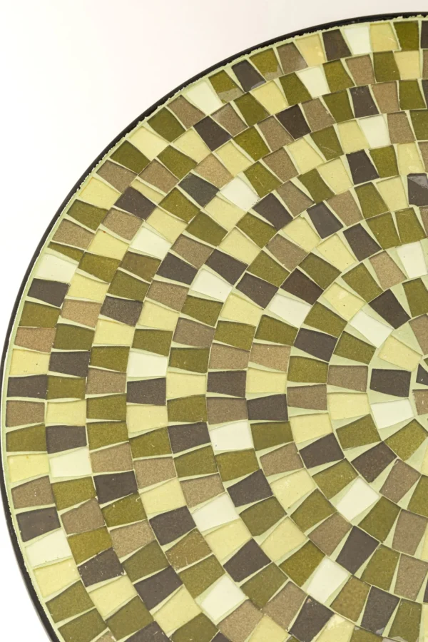 Tavolino da caffè Clack Mosaic verde oliva Ø35cm - KARE