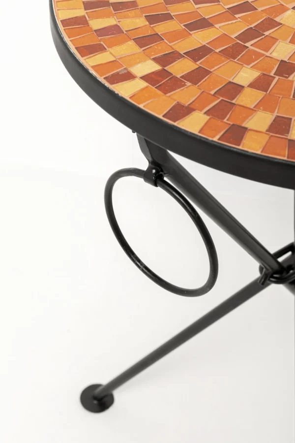 Tavolino da caffè Clack Mosaic arancione Ø35cm - KARE