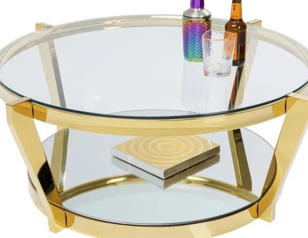 TAVOLINO DA CAFFÈ MONOCOLO ORO Ø90 - KARE