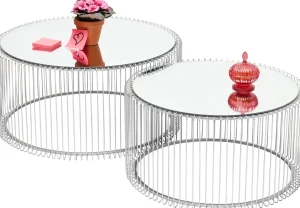 Tavolino da caffè Wire argento (2/set) - KARE