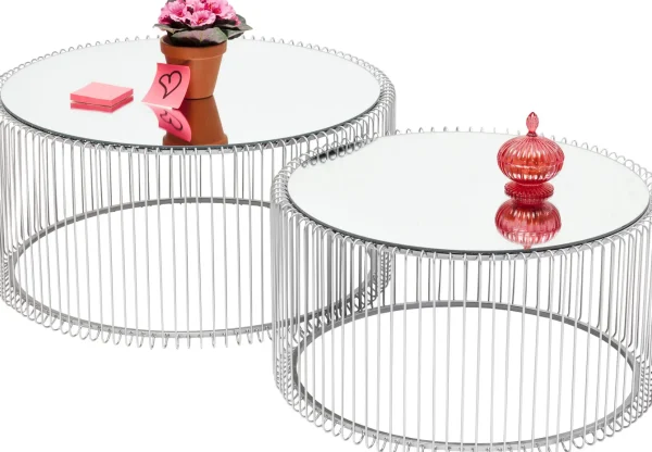 Tavolino da caffè Wire argento (2/set) - KARE