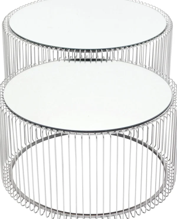 Tavolino da caffè Wire argento (2/set) - KARE