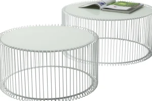 TAVOLINO DA CAFFÈ WIRE BIANCO (2/SET) - KARE