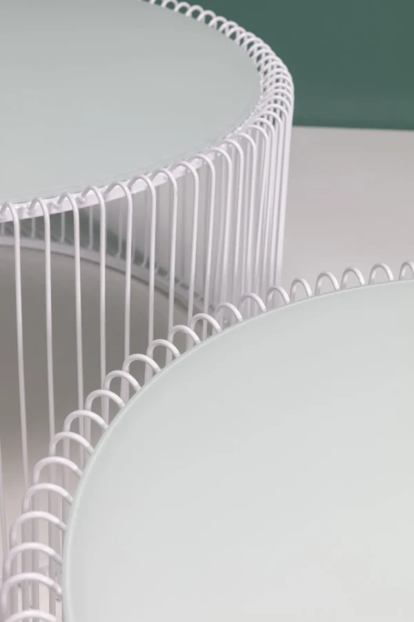 TAVOLINO DA CAFFÈ WIRE BIANCO (2/SET) - KARE