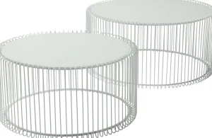 TAVOLINO DA CAFFÈ WIRE BIANCO (2/SET) - KARE