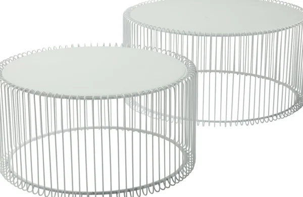 TAVOLINO DA CAFFÈ WIRE BIANCO (2/SET) - KARE