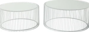 TAVOLINO DA CAFFÈ WIRE BIANCO (2/SET) - KARE