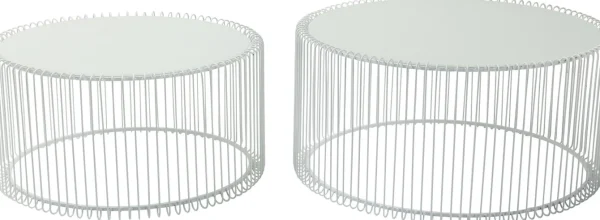 TAVOLINO DA CAFFÈ WIRE BIANCO (2/SET) - KARE