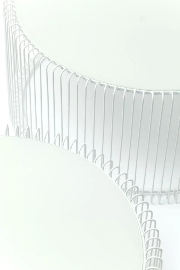 TAVOLINO DA CAFFÈ WIRE BIANCO (2/SET) - KARE