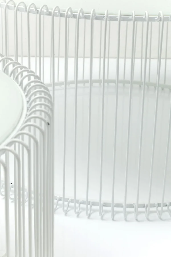 TAVOLINO DA CAFFÈ WIRE BIANCO (2/SET) - KARE