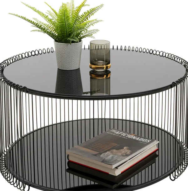 Tavolino da caffè Wire Double nero Ø80cm - KARE