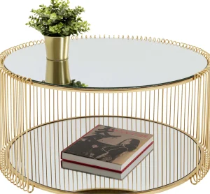 Tavolino da caffè Wire Double ottone Ø80cm - KARE