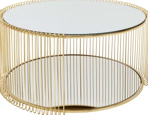 Tavolino da caffè Wire Double ottone Ø80cm - KARE