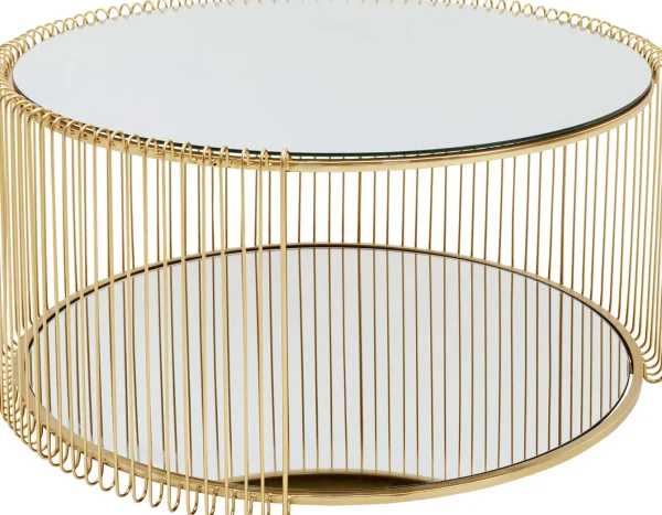 Tavolino da caffè Wire Double ottone Ø80cm - KARE