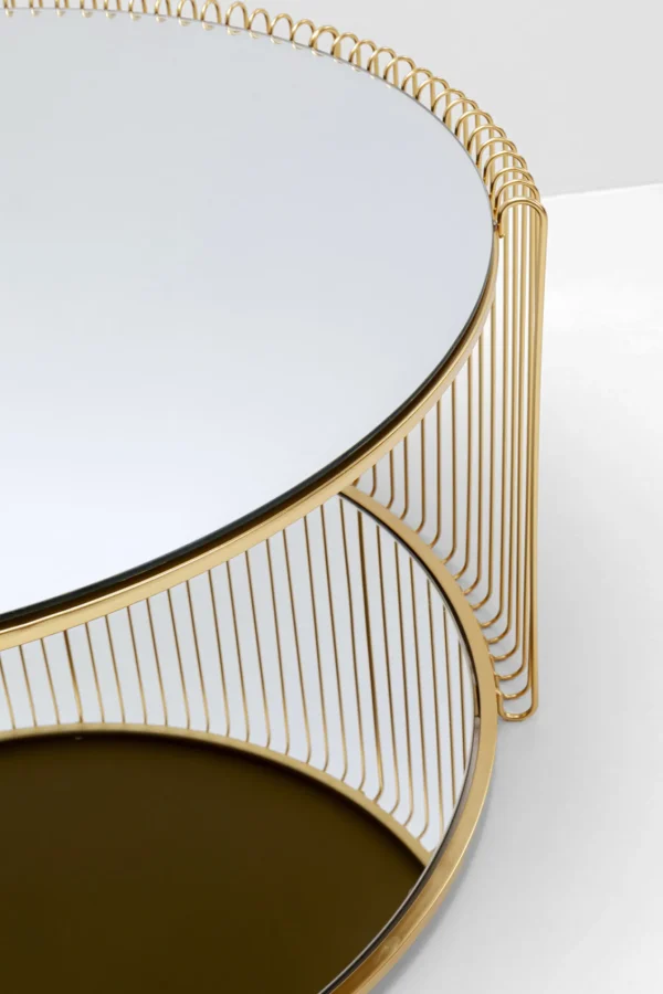 Tavolino da caffè Wire Double ottone Ø80cm - KARE