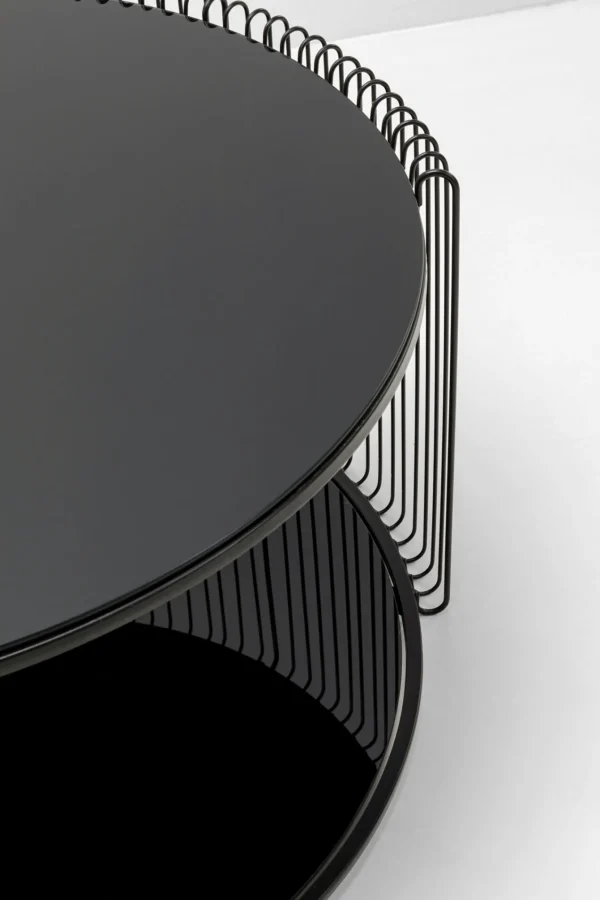 Tavolino da caffè Wire Double nero Ø80cm - KARE