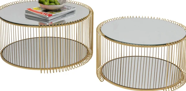 Tavolino da caffe Wire Double ottone (2/Set) - KARE