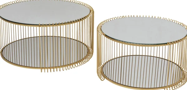 Tavolino da caffe Wire Double ottone (2/Set) - KARE