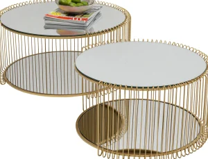 Tavolino da caffe Wire Double ottone (2/Set) - KARE