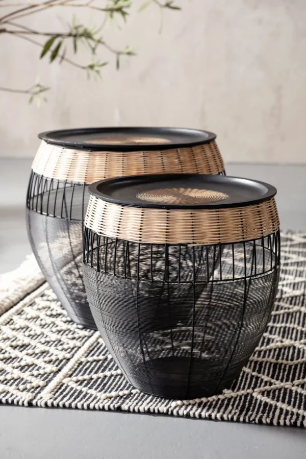 TAVOLINO D'APPOGGIO AFRICAN DRUMS (2/SET) - KARE