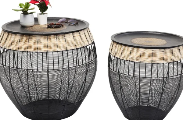 TAVOLINO D'APPOGGIO AFRICAN DRUMS (2/SET) - KARE