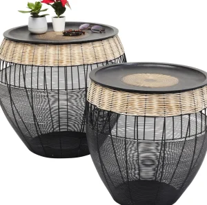 TAVOLINO D'APPOGGIO AFRICAN DRUMS (2/SET) - KARE