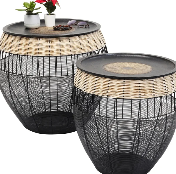 TAVOLINO D'APPOGGIO AFRICAN DRUMS (2/SET) - KARE