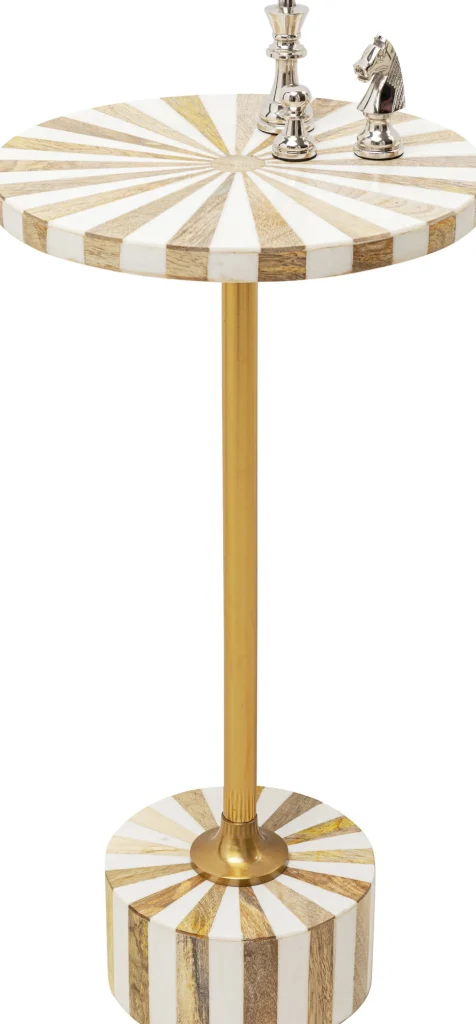 Tavolino d'appoggio Domero Cirque ottone bianco Ø25cm - KARE