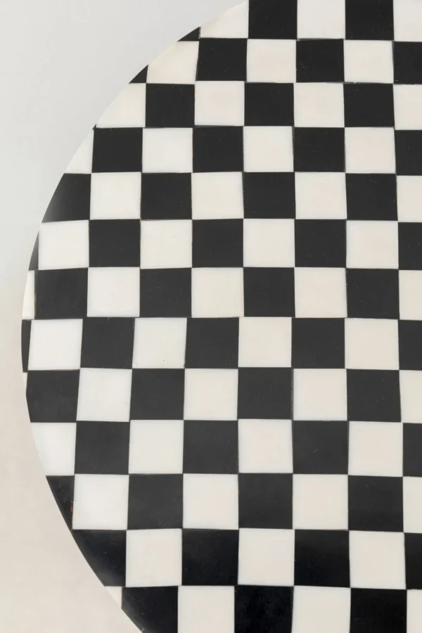 Tavolino d'appoggio Domero Chess nero bianco Ø25cm - KARE