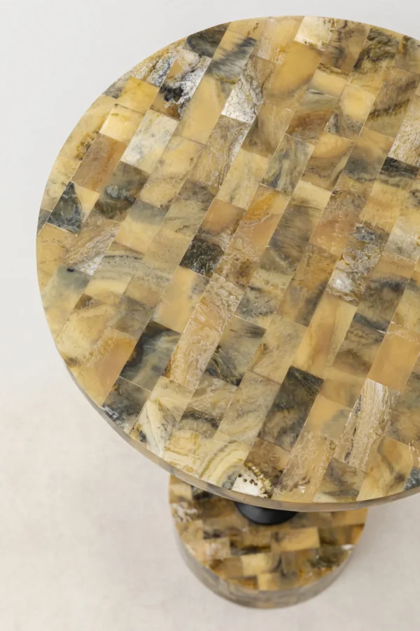 Tavolino d'appoggio Domero Mosaic grigio Ø25cm - KARE